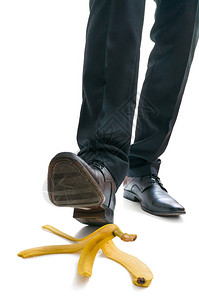 走路的商人会在香蕉皮上滑倒图片