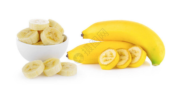 白背景的香蕉片图片