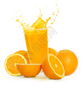橙汁和橙子水果图片