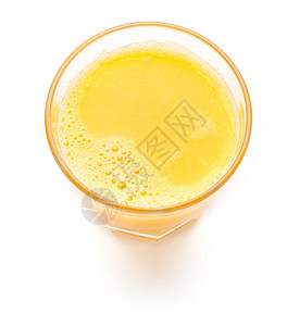 橙汁玻璃孤立在白色背景上图片