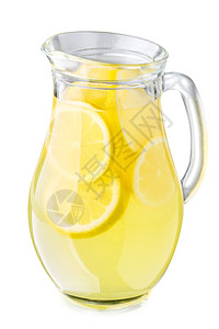 一壶柠檬水柠檬片抬高视野图片