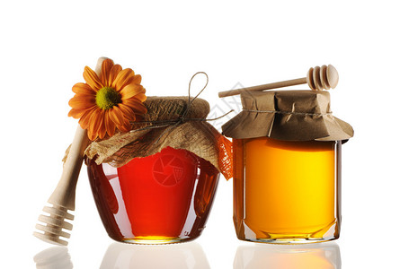蜂蜜罐子和黄花瓶图片