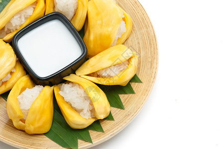 原汁味的泰式甜点菠萝蜜糯米背景图片