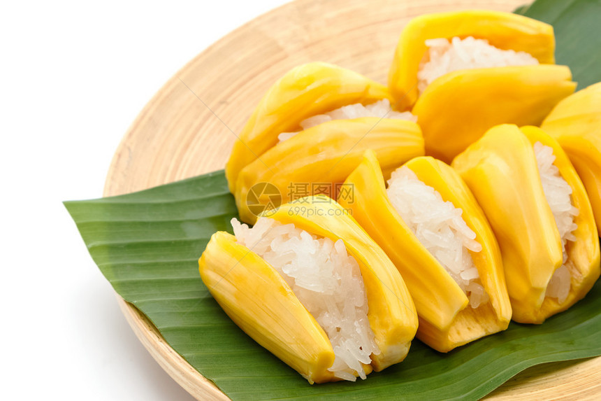 原汁味的泰式甜点菠萝蜜糯米图片