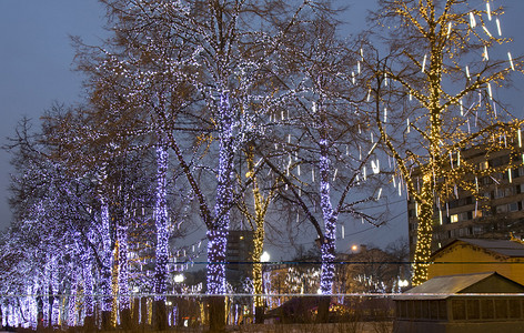 普什金斯卡亚广场的圣诞和高清图片