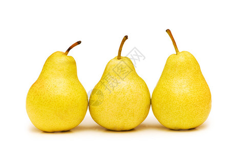 三个黄色的梨子在图片
