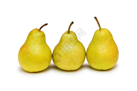三个黄色的梨子在图片