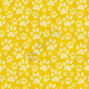 黄色DoggggyPaw打印瓷砖风格重复背景背景图片