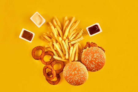 快餐和不健康的饮食概念图片