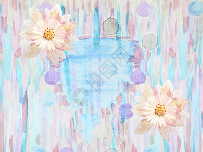用鲜花贺卡手工制作水彩画婚礼背景图片