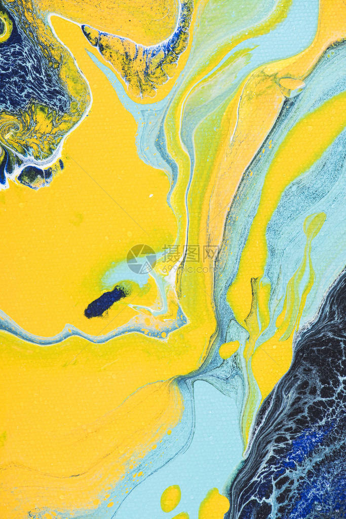黄和蓝丙烯喷漆背景摘要含黄和蓝图片