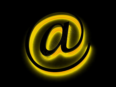 电子邮件的黄色霓虹灯广告图片