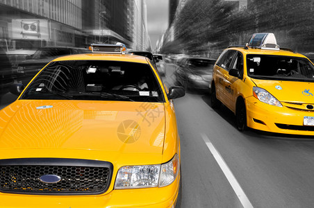 出租车jaune纽约背景图片