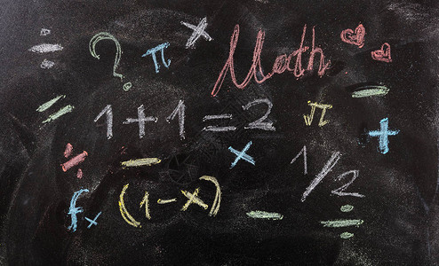 我喜欢数学概念数学方程式和符号分离在黑板图片