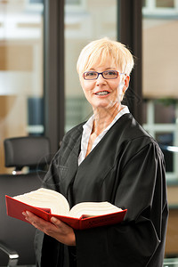 在法庭上拥有德国民法典的女律师背景图片