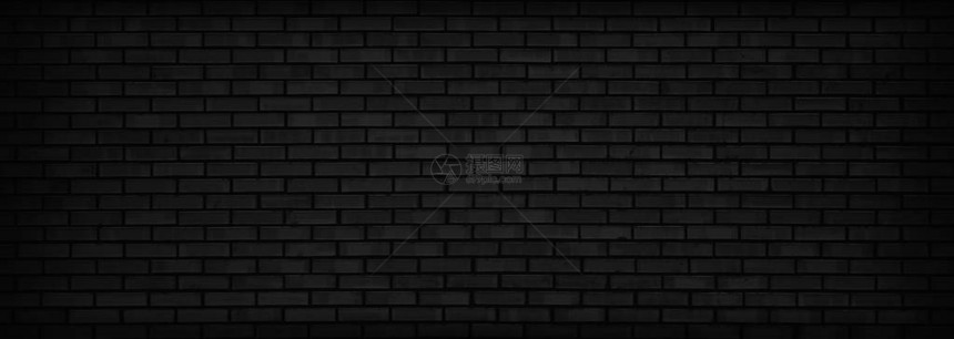 黑砖墙背景现代砖块的宽图片