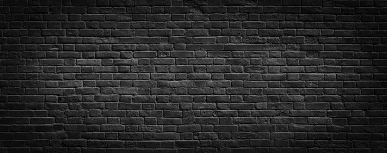 黑砖墙垃圾背景的高分辨率全景背景图片