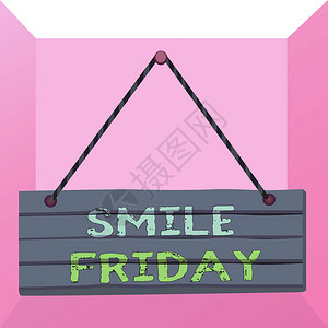 概念手写显示微笑星期五用于从新周开始表达幸福的概念意义木板钉销彩色图片