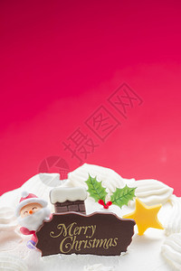 十二月甜美可口的圣诞蛋糕图片