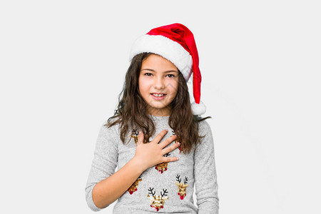 庆祝圣诞节的小女孩大喊叫地把图片