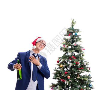 商人装饰圣诞树图片