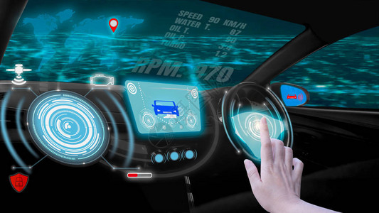 自驾车手触屏仪表板图形用户界面设计图片