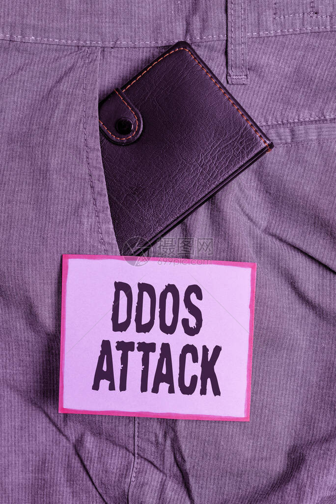 显示Ddos攻击的文本符号商业照片文本肇事者试图使用户无法使用网络资源男裤前袋内靠近记图片
