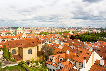 古代欧洲城镇市景房顶观景图片