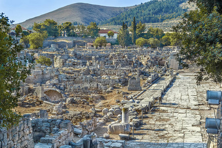 希腊古科林斯遗址景观图片