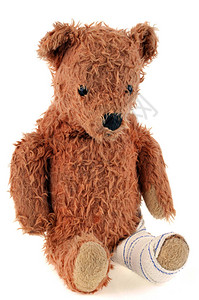 泰迪熊带绷的脚贴图片