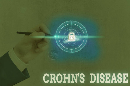 Crohn疾病的概念手写意思是肠胃慢炎症的观图片