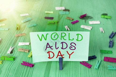 概念手写显示世界艾滋病日图片