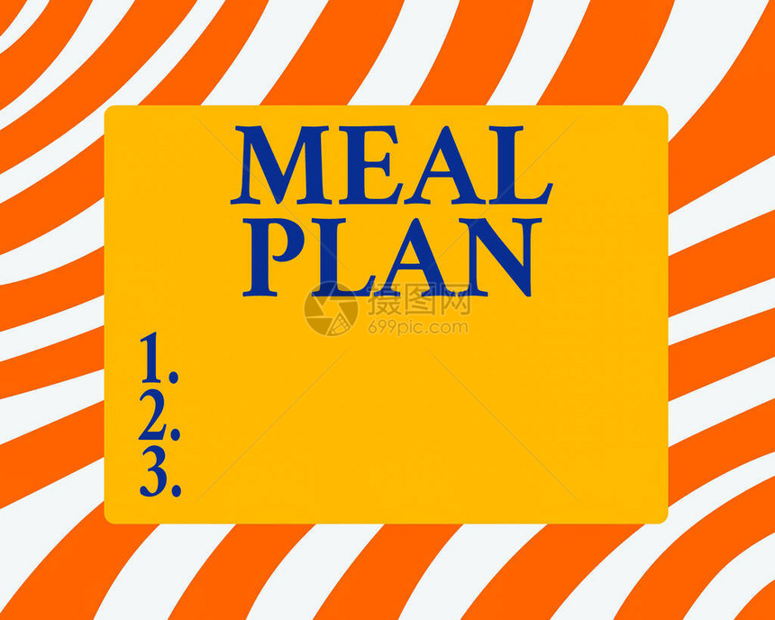 显示膳食计划的文本符号商业照片展示了花时间计划一周内任意数量图片