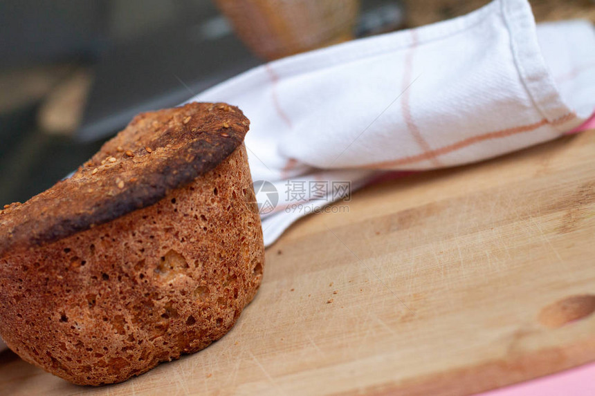 自制面包，有机食品背景图片