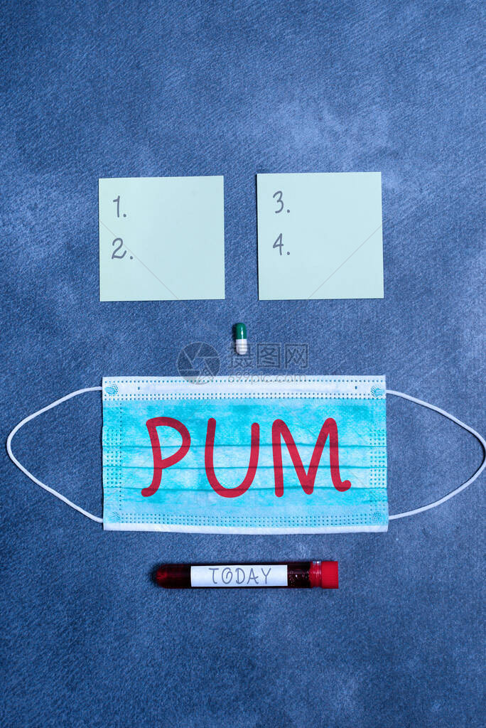 概念手写显示Pum概念意味着可以由合法应用程序执行的不需要的变化一套用于健康状况评图片