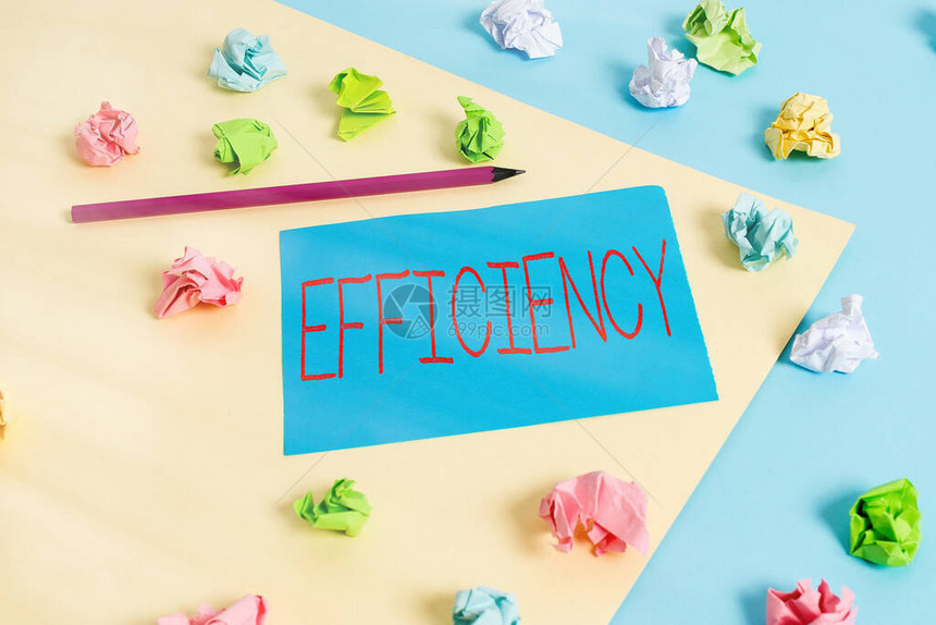 显示效率的书写笔记避免浪费材料努力做某事的能力的商业概念彩色皱纸空提图片