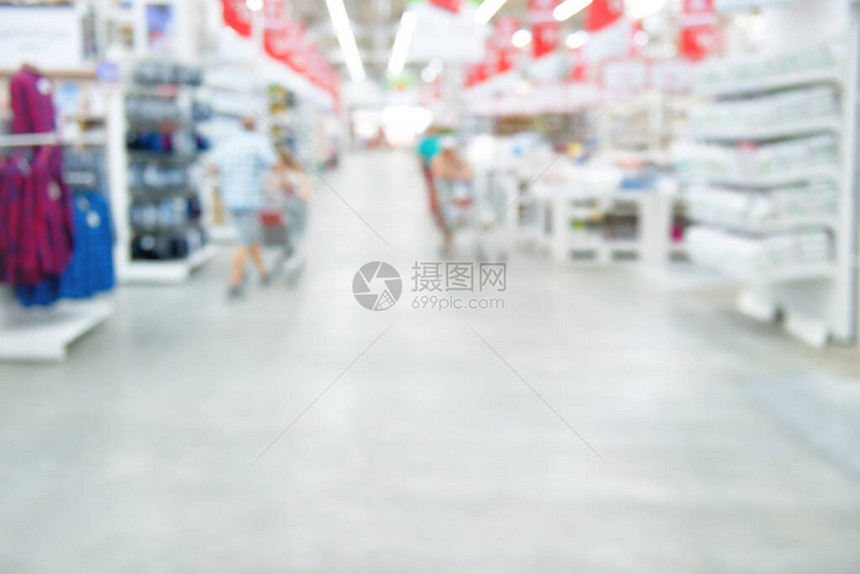 市场商店和内地超市客户为模糊图片