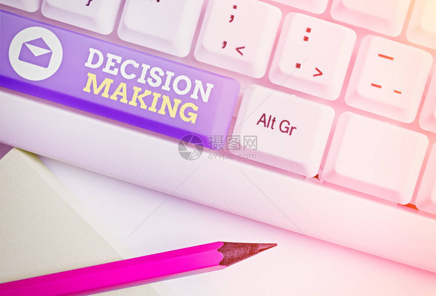 手写文本决策概念照片在两种或多种可能之间做图片