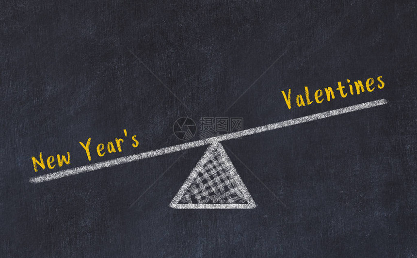 切克板的天平草图新年和情人节之图片