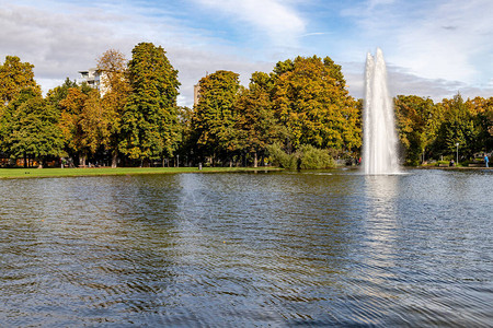 德国斯图加特Eckenseee公园不喷泉图片