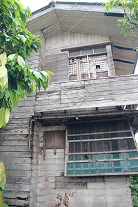 祖屋菲律宾南部破旧的祖传木屋背景