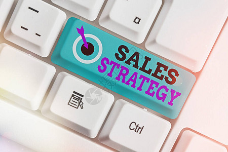 显示销售策略的书写笔记达到和销售到您的目标市场营销计图片