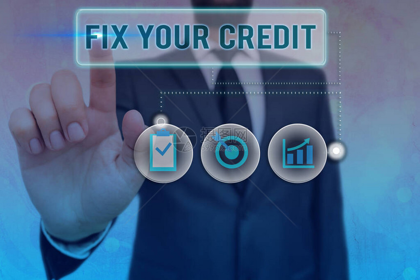 显示修复您的信用的书写笔记提高或提高您的评级或分数以获得贷款或抵押贷图片