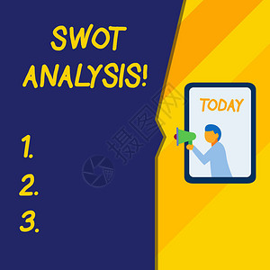 显示Swot分析的文本符号用于评估公司的商业照片文本框图片