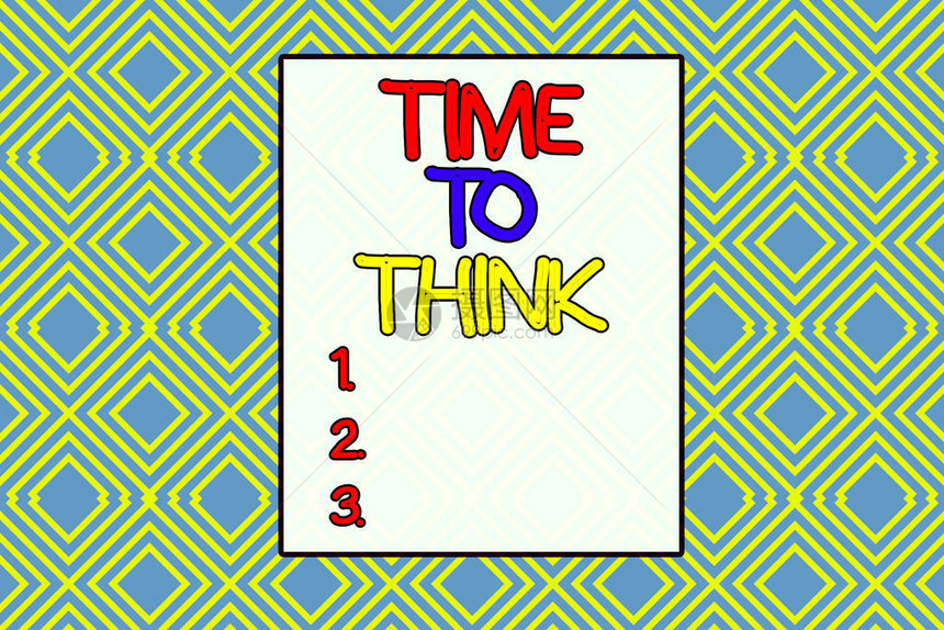 概念手写显示时间思考概念意义重新考虑一些事情反射时间思考的时刻重复几何菱形图案图片