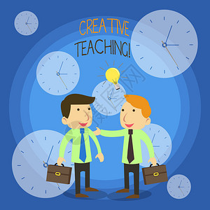 展示创意教学的概念手写概念意思是从学习情况中做出一些好的事情商人同事与简要案例分享背景图片