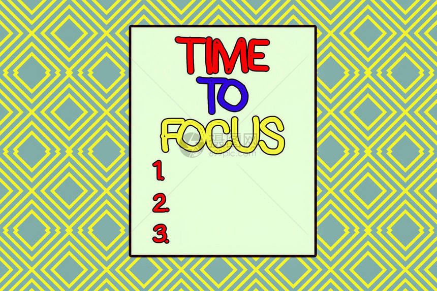 概念手写显示时间集中概念意义充分关注某事或活动成功的关键重复几何菱形图案图片