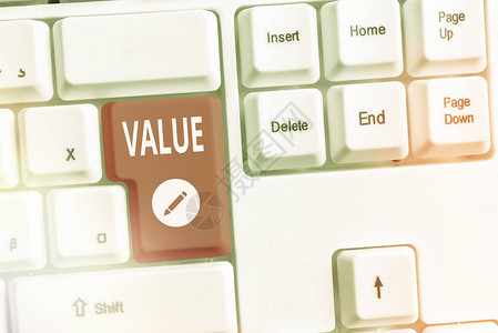 概念手写显示价值概念意味着商品服务的公平回报或交图片