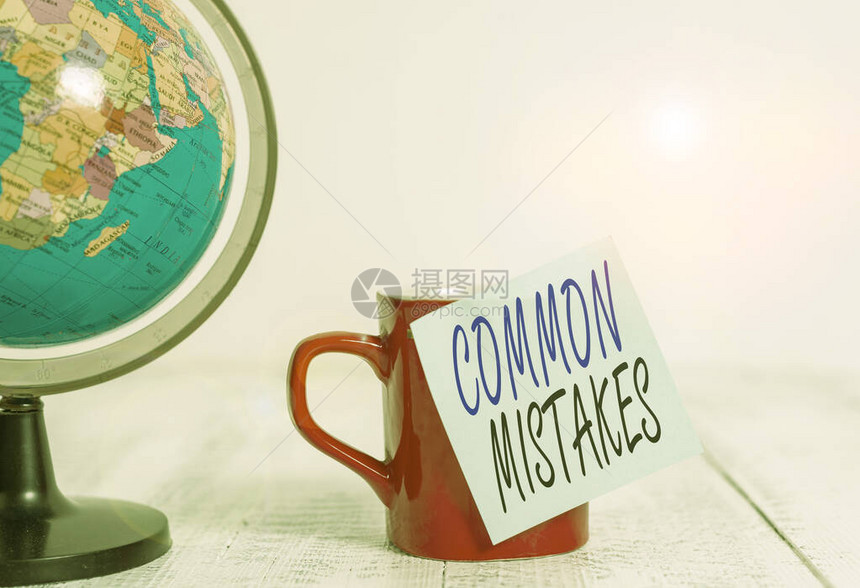 概念意思是经常与错误地球图咖啡杯便签交替使用的动作图片