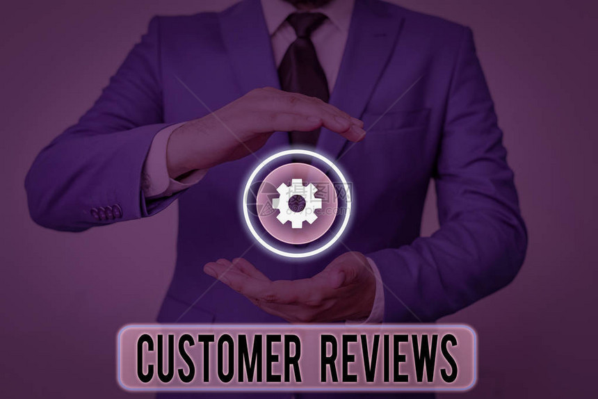 显示客户评论的文本符号客户制作的产品或服务的商业图片